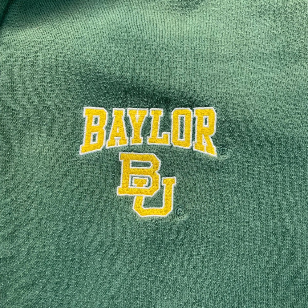 Colosseum Mens Baylor Bears Full Zip‎ Hoodie Green Yellow Size Large NCAA Fleece